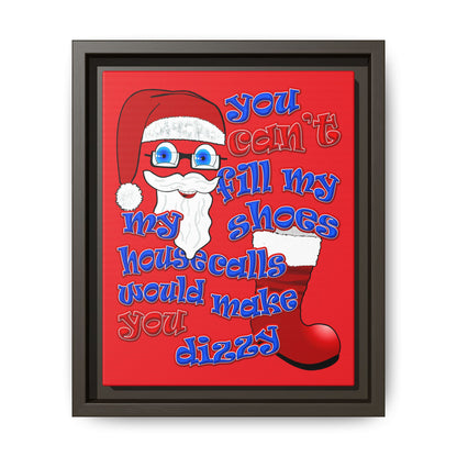 santa's shoes - framed canvas art (red)
