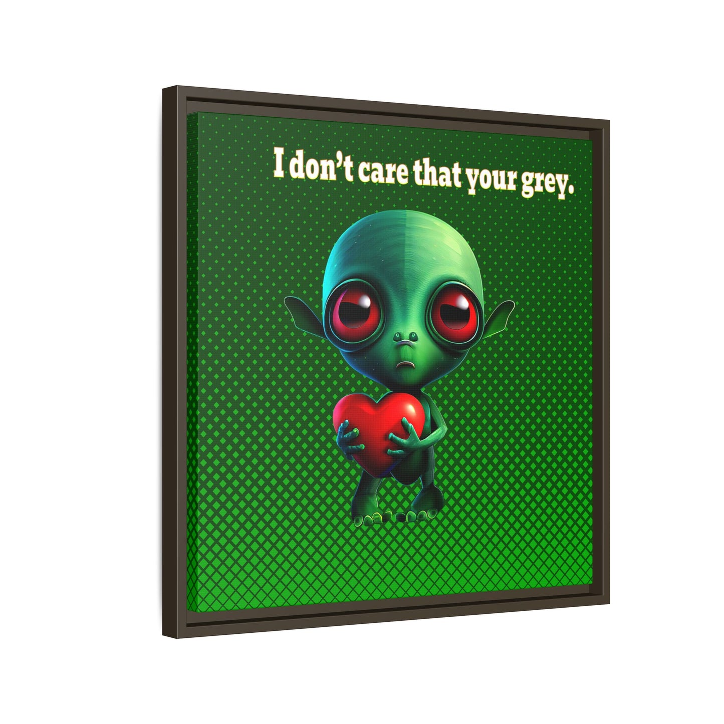 I don't care that your grey - framed canvas art (logo green)