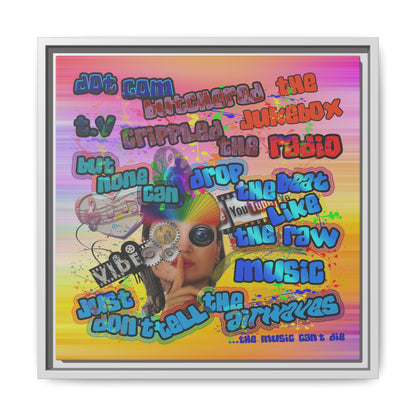 drop the beat - framed canvas art (color blur)