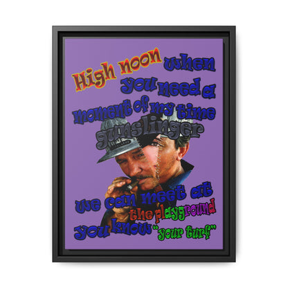high noon - framed canvas art (light purple)