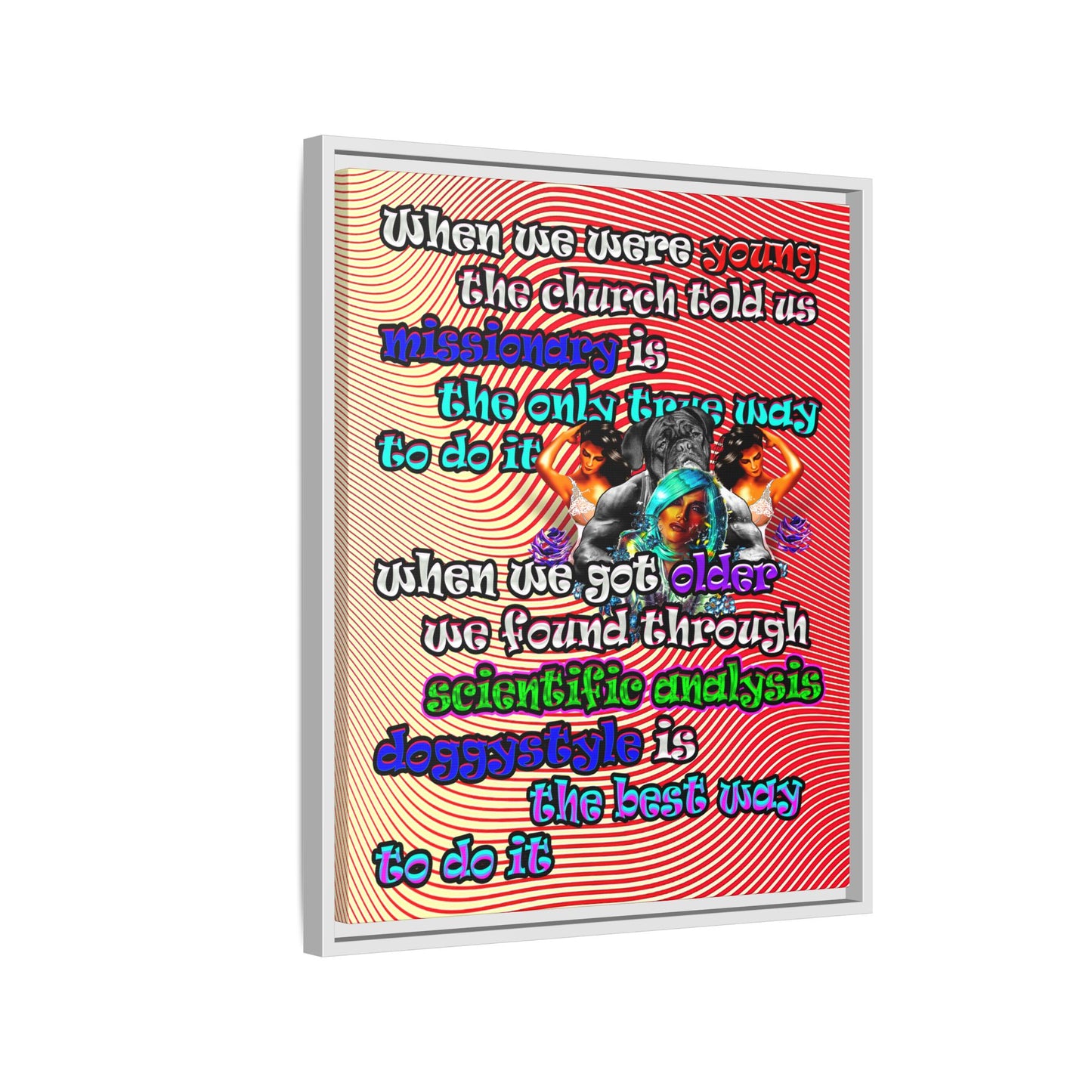 doggystyle - framed canvas art (yellow-orange wave)