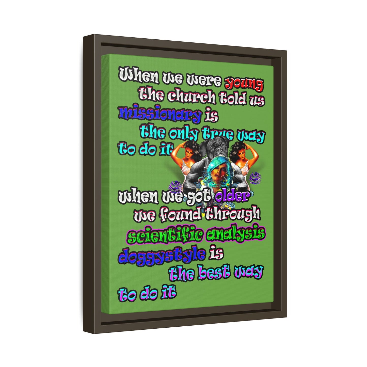 doggystyle - framed canvas art (green)