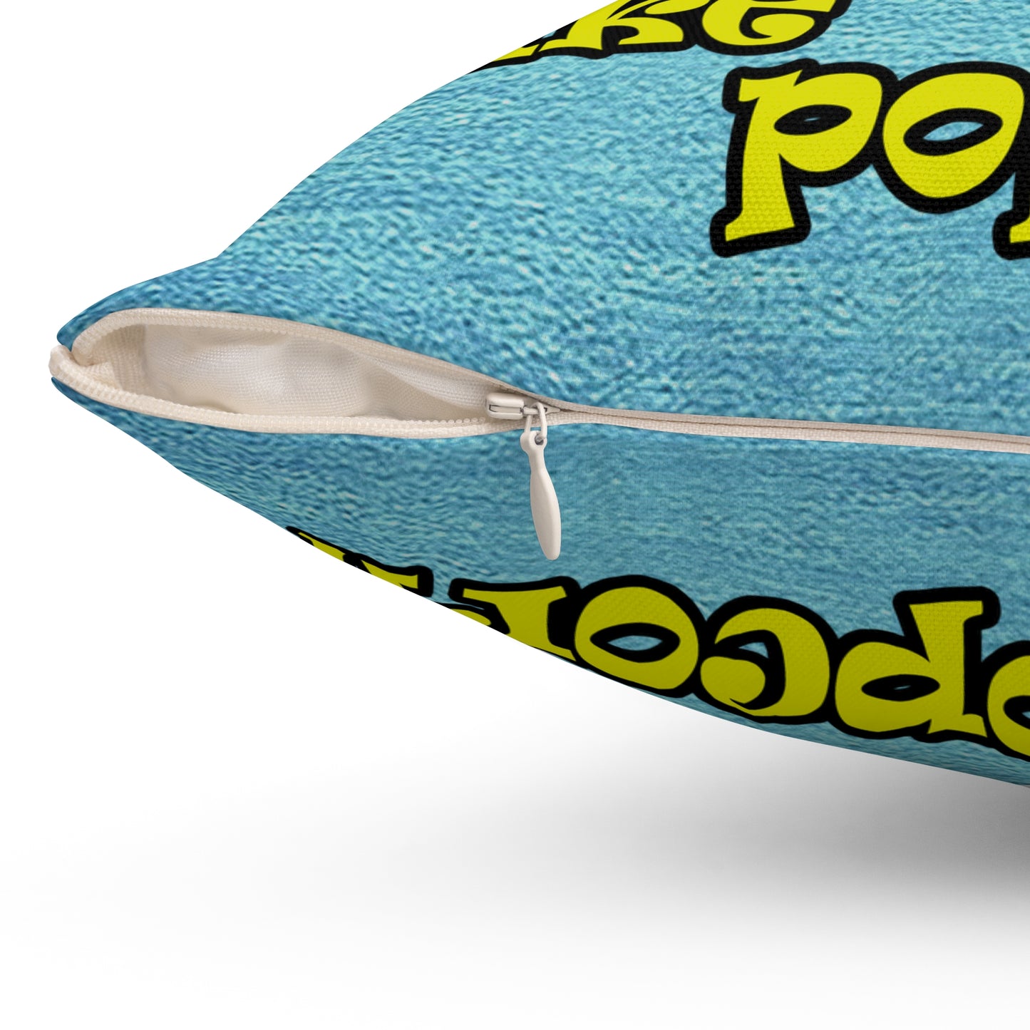 popping like popcorn - Spun Polyester Square Pillow - (faded dark blue)