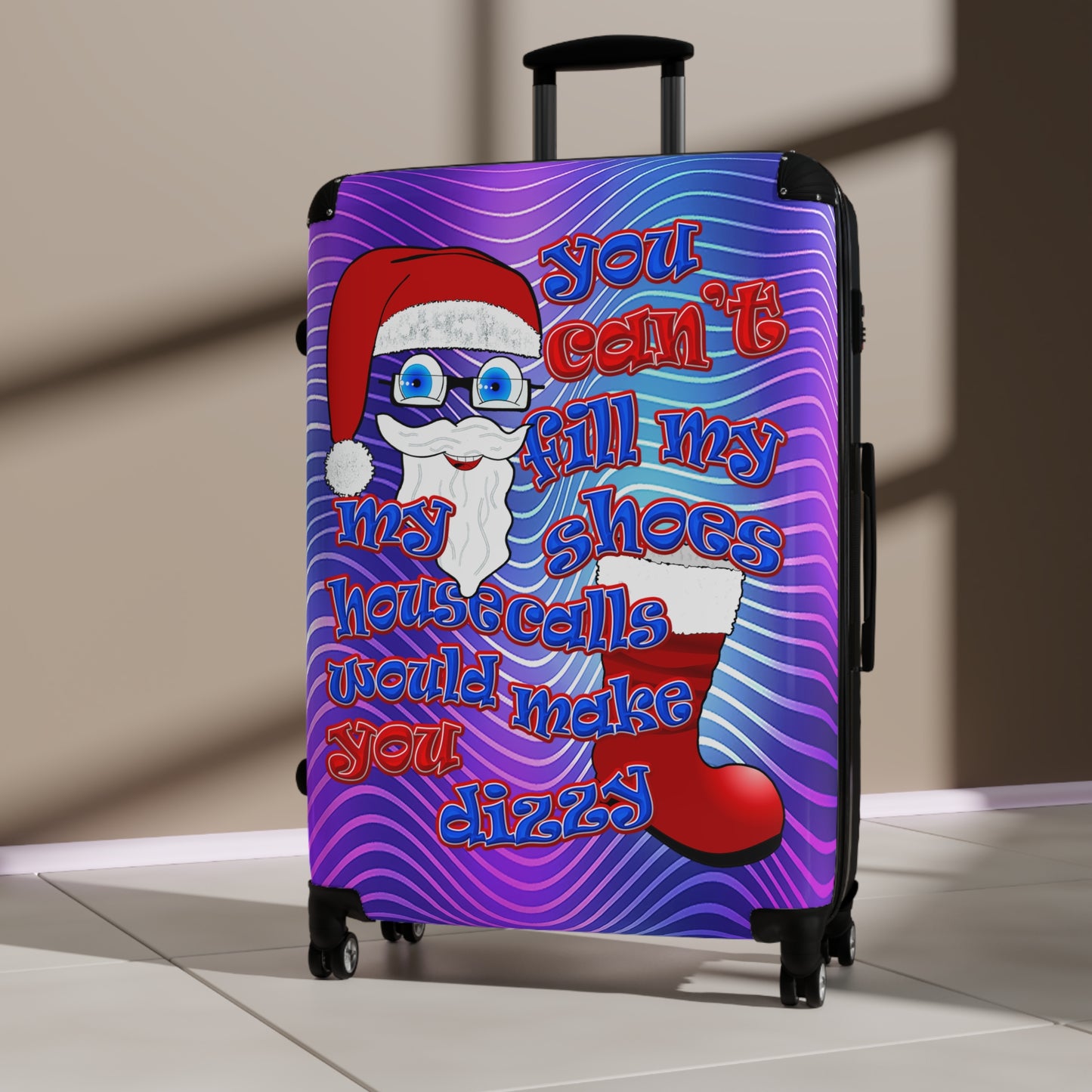 santa's shoes - Suitcase (purple wave)