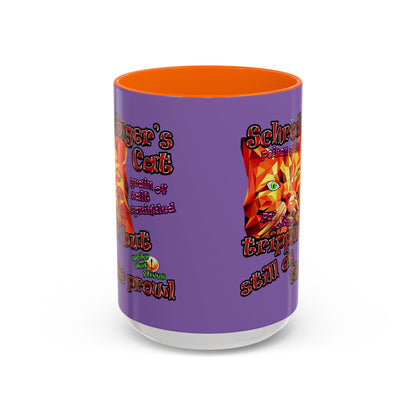 schrodinger's cat - Accent Mug (light purple)
