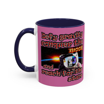 defy conquer reach - Accent Mug (light pink)