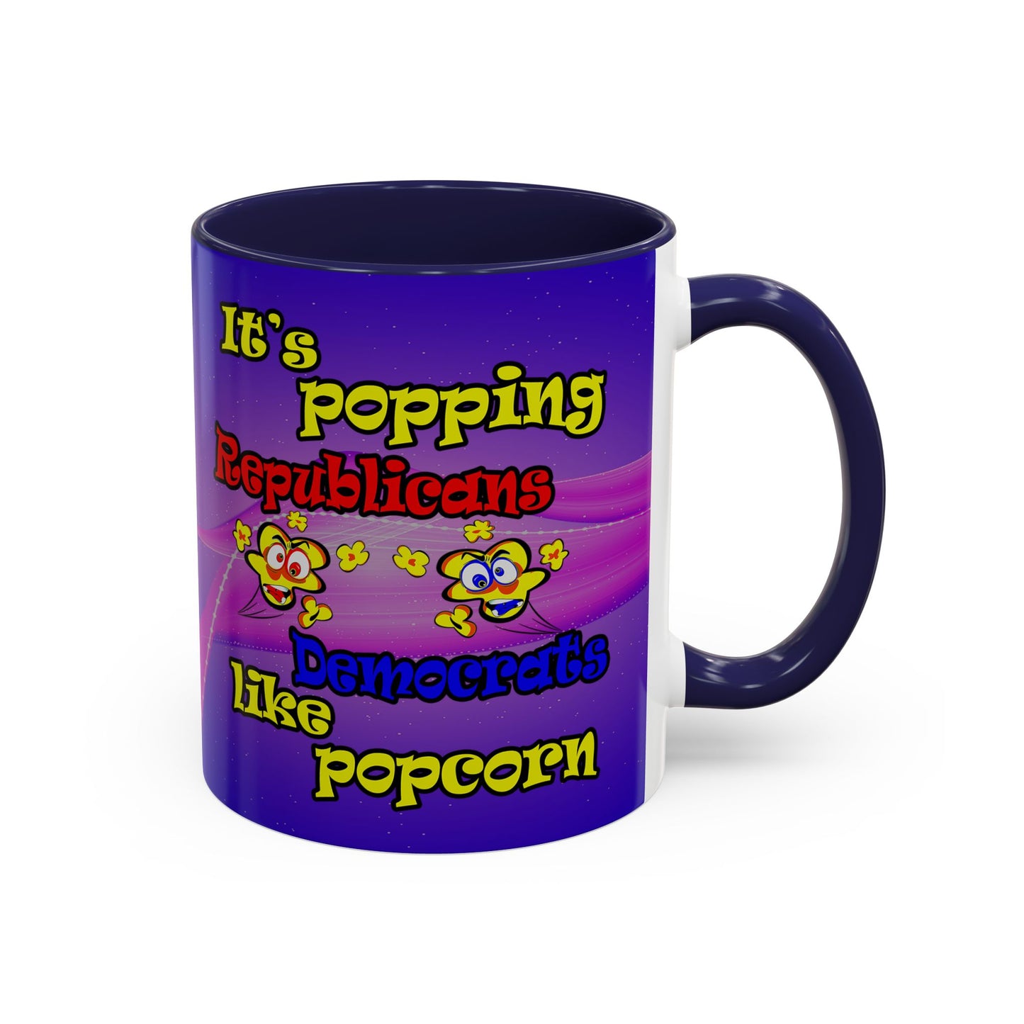 popping like popcorn - Accent Mug (purple-pink wave)