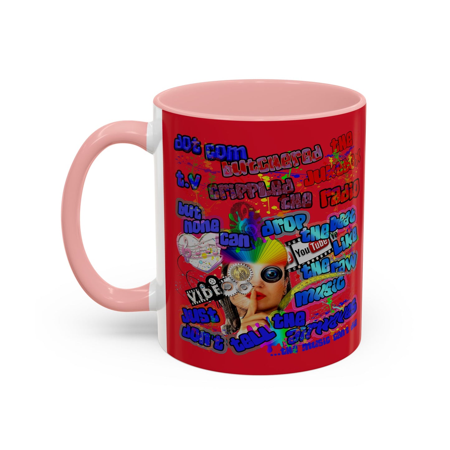 drop the beat - Accent Mug (dark red)