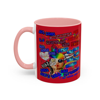 drop the beat - Accent Mug (dark red)