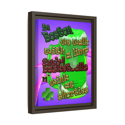 celtics logo - framed canvas art (purple-pink wave)