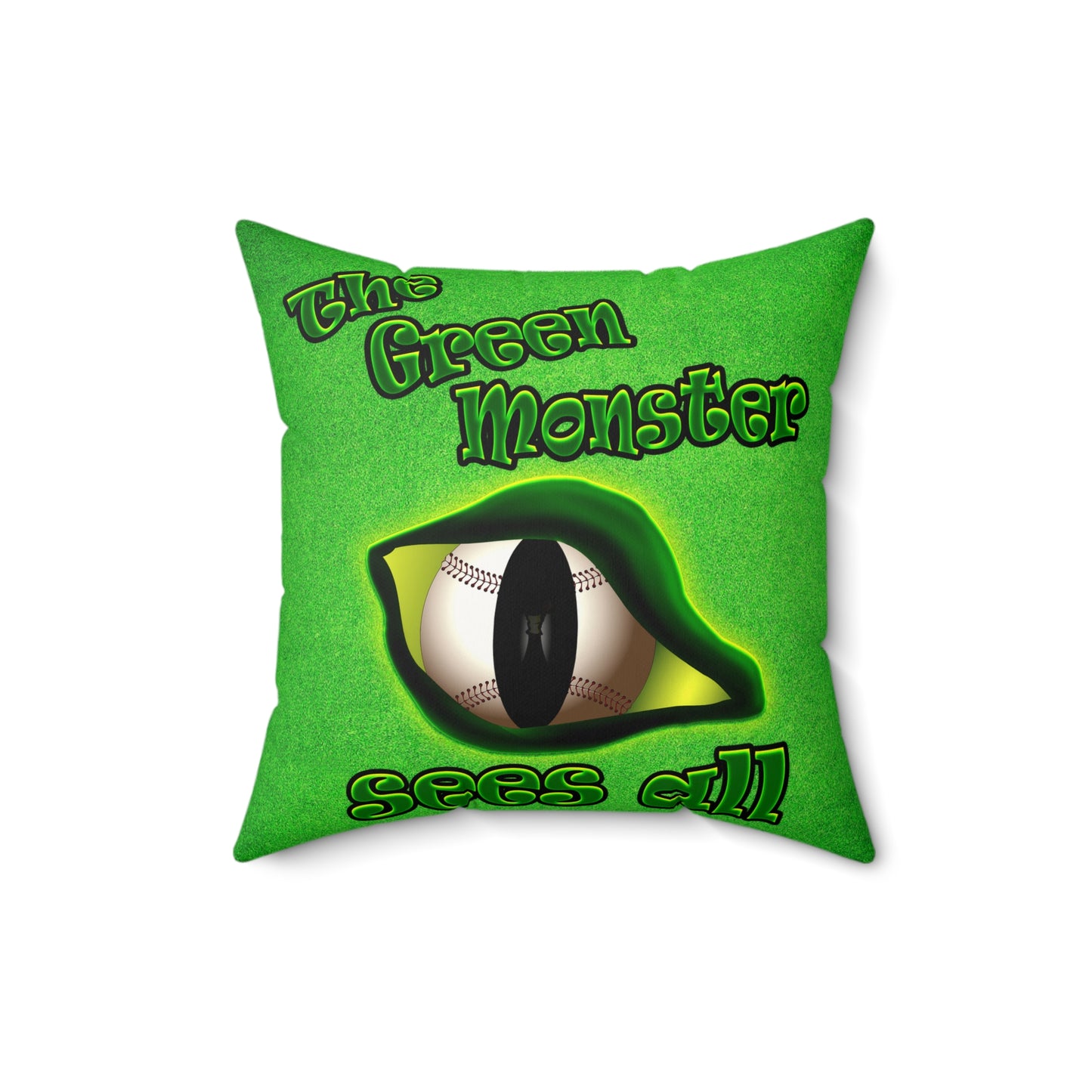 green monster - Faux Suede Square Pillow - (green turf)