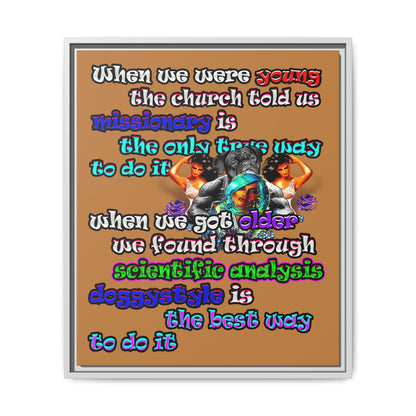 doggystyle - framed canvas art (light brown)