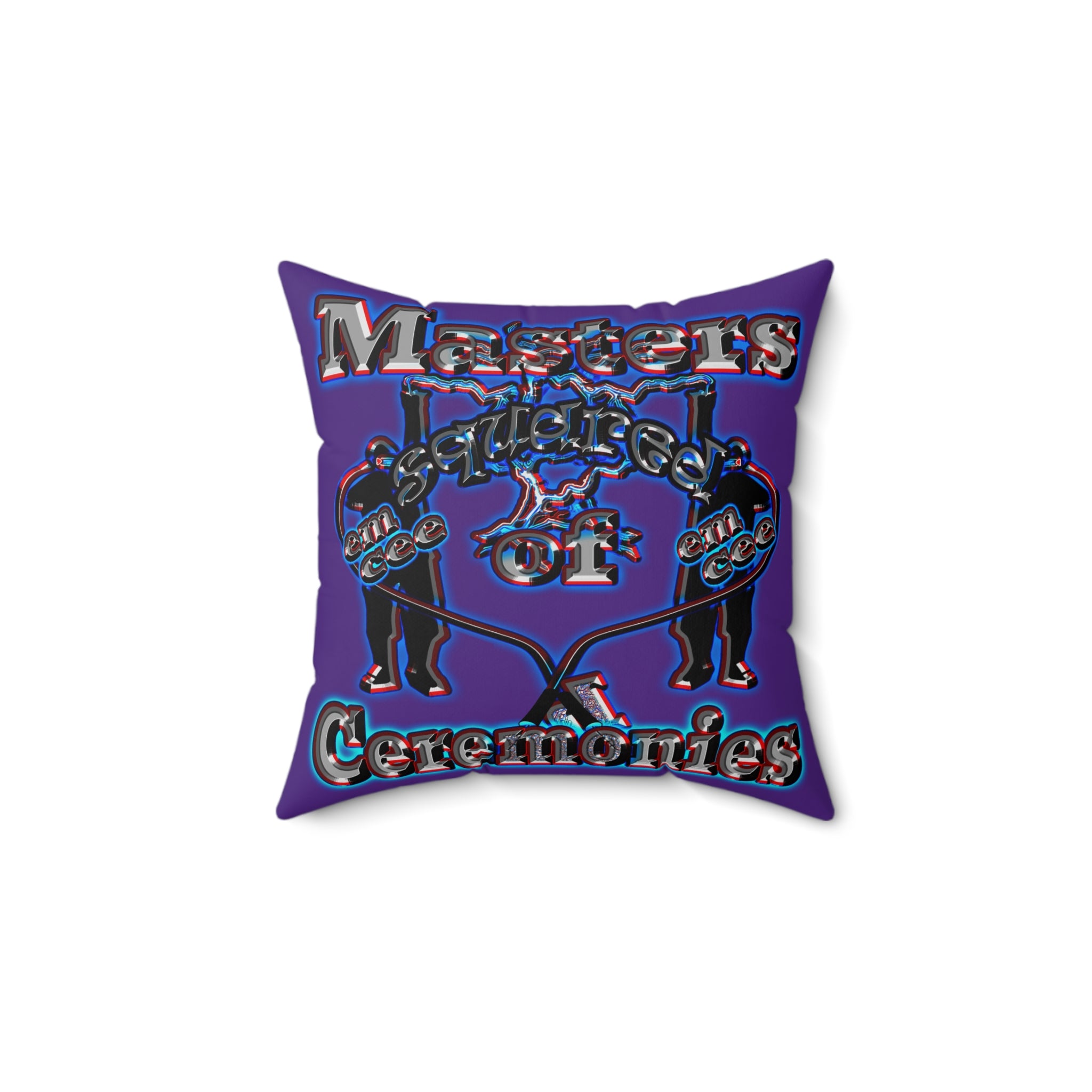 em cee squared - Spun Polyester Square Pillow - (purple)