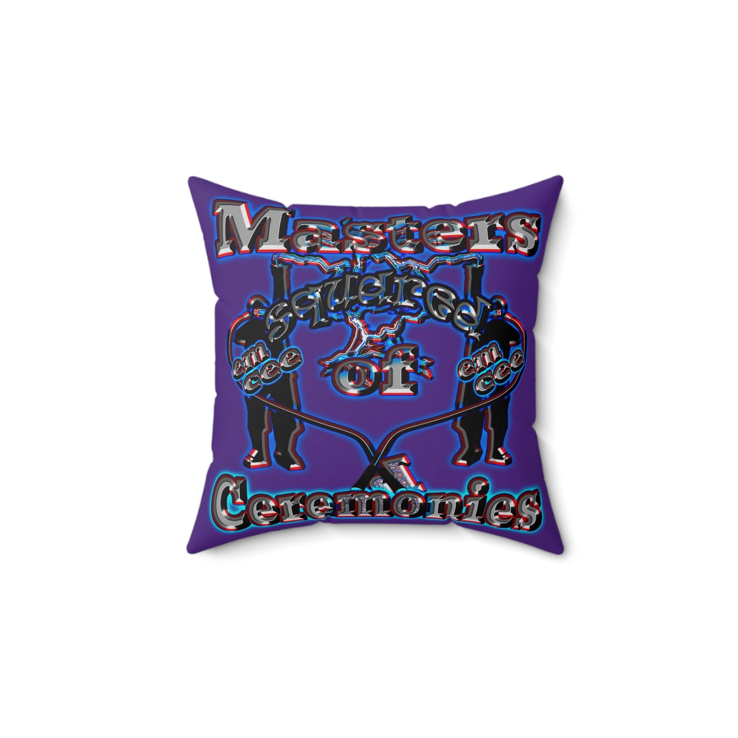em cee squared - Spun Polyester Square Pillow - (purple)