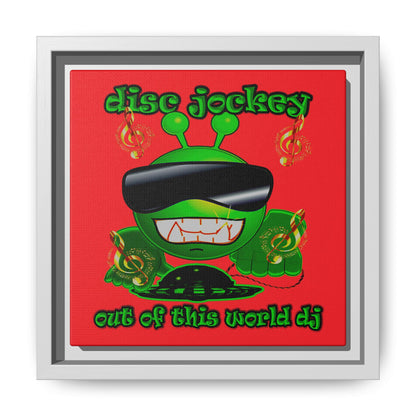 disc jockey - framed canvas art (red)