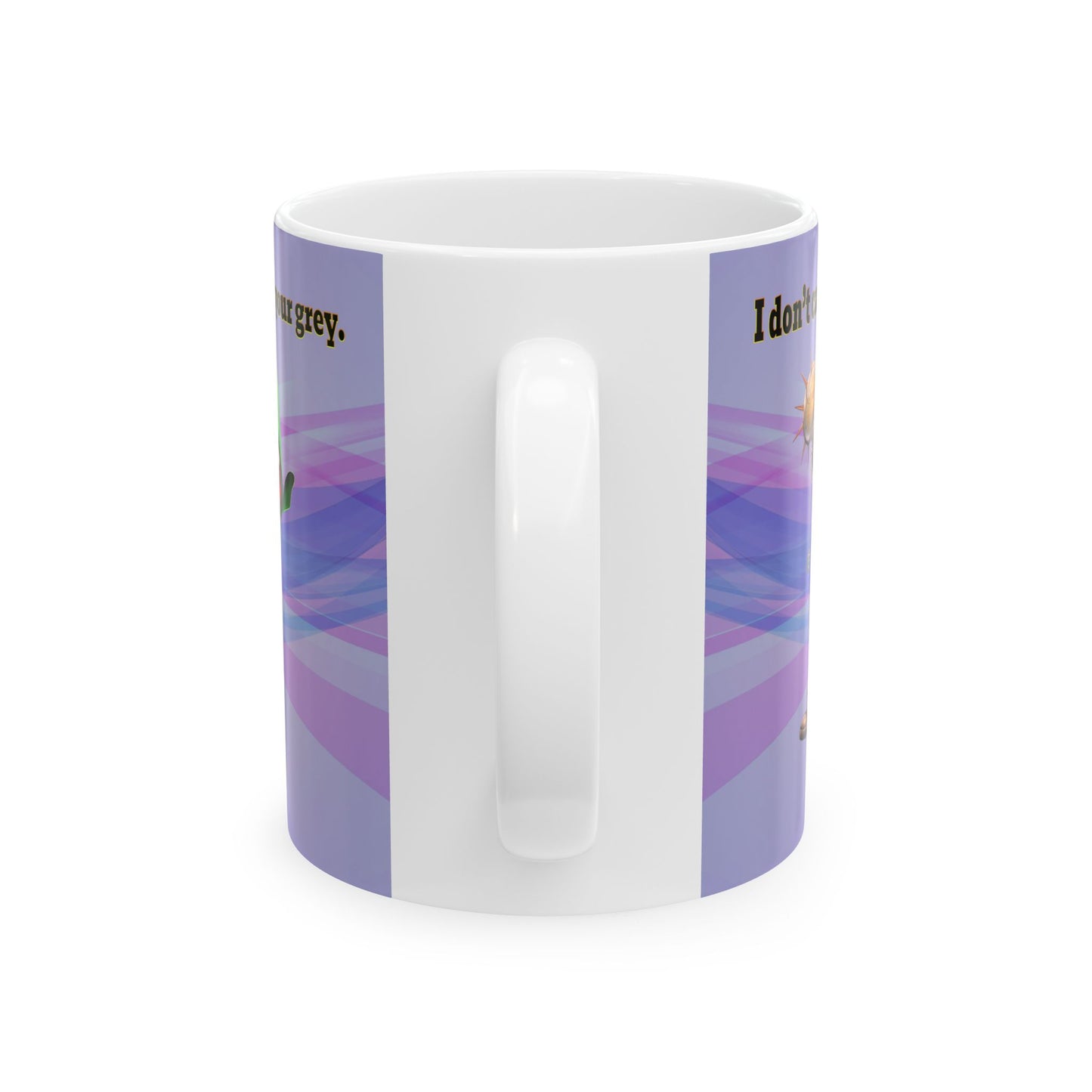I don't care that your grey - White Mug (light blue-pink wave)