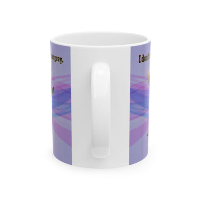 I don't care that your grey - White Mug (light blue-pink wave)