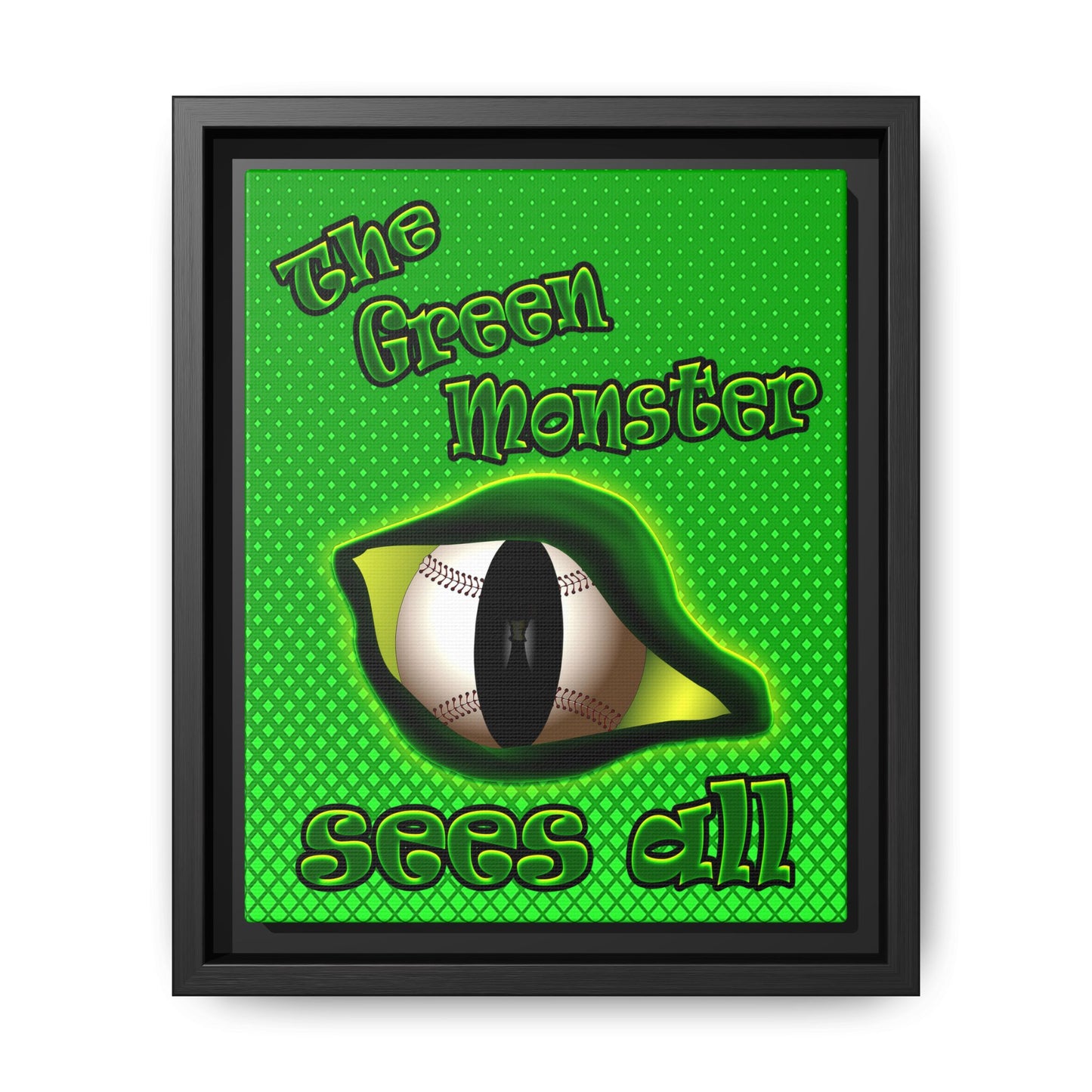 green monster - framed canvas art (logo green)