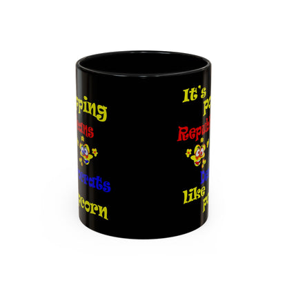 popping like popcorn - Accent Mug (black)