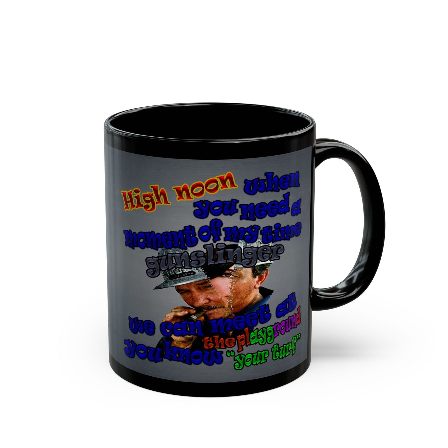 high noon - Black Mug (grey-light grey)