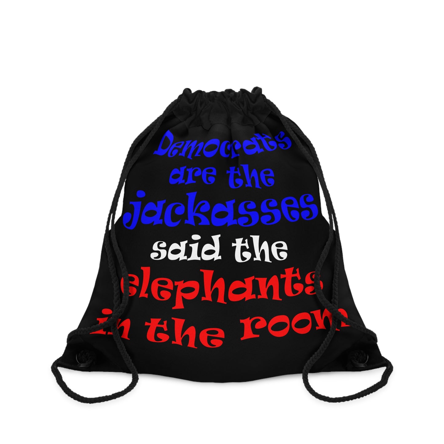 donkeys and elephants - Drawstring Bag (black)