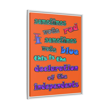 declaration of the independents - framed canvas art (orange)