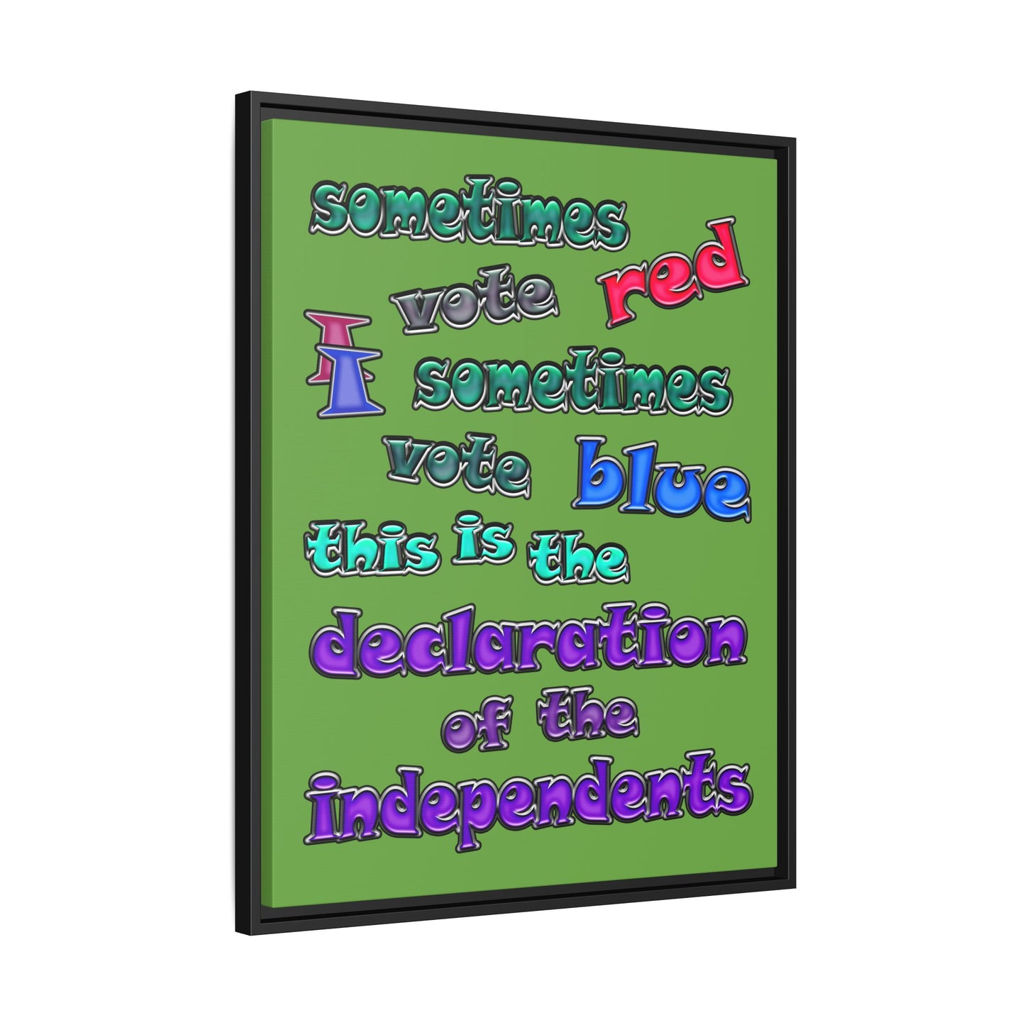 declaration of the independents - framed canvas art (green)