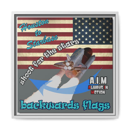 shoot for the stars - framed canvas art (dark grey)