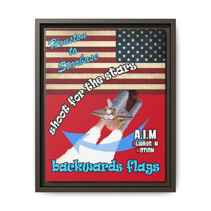 shoot for the stars - framed canvas art (dark red)