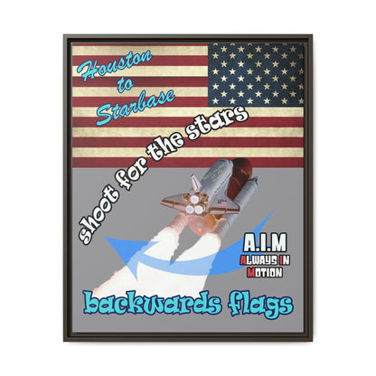 shoot for the stars - framed canvas art (grey)