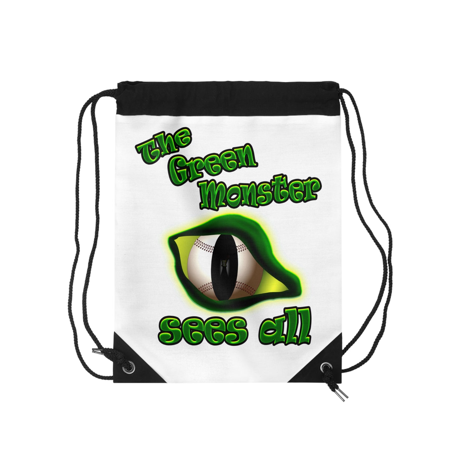 green monster - Drawstring Bag (white)