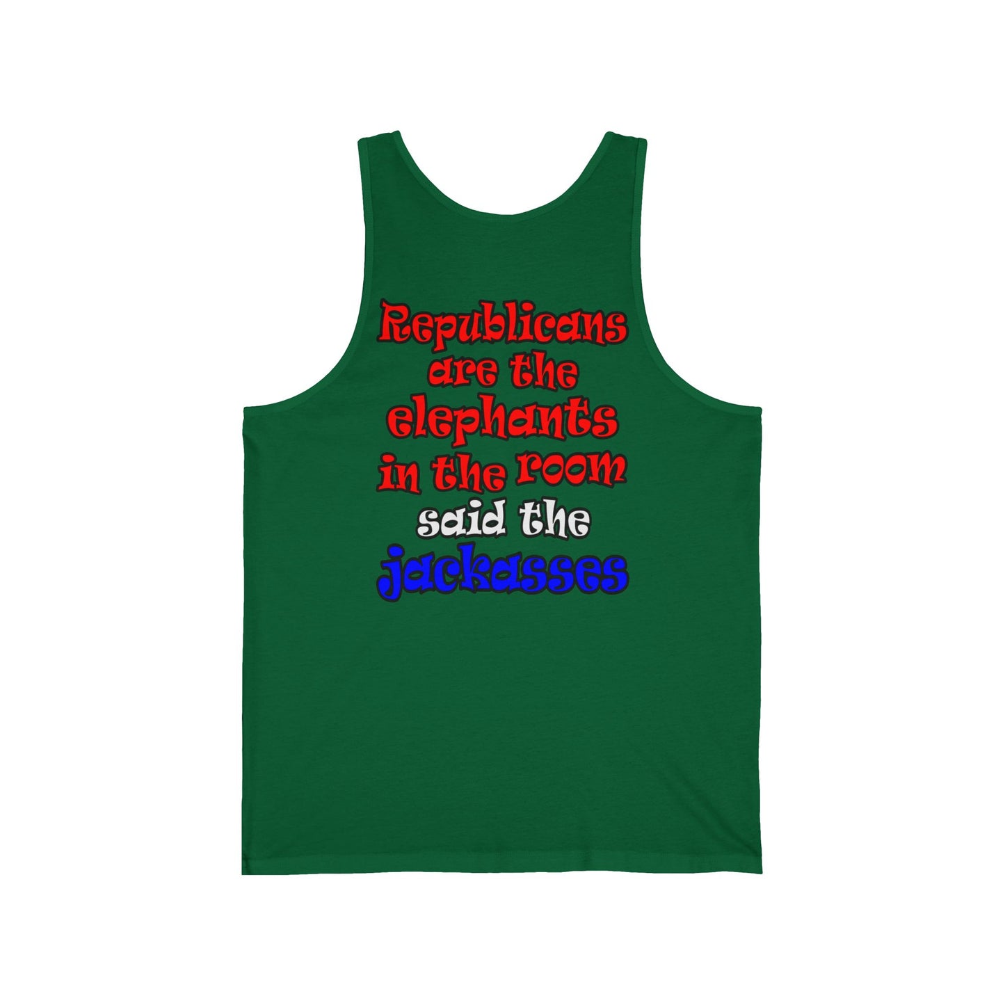 donkeys and elephants - Unisex Jersey Tank