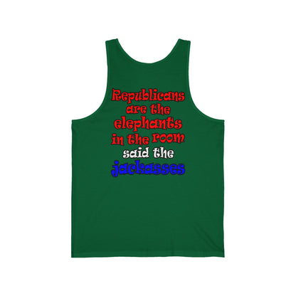 donkeys and elephants - Unisex Jersey Tank