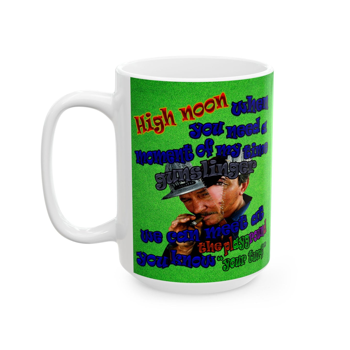 high noon - White Mug (green turf)