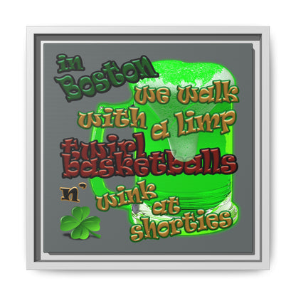 celtics logo - framed canvas art (dark grey)