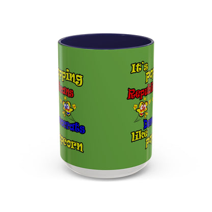 popping like popcorn - Accent Mug (green)
