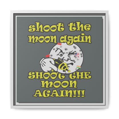 shoot the moon again - framed canvas art (dark grey)