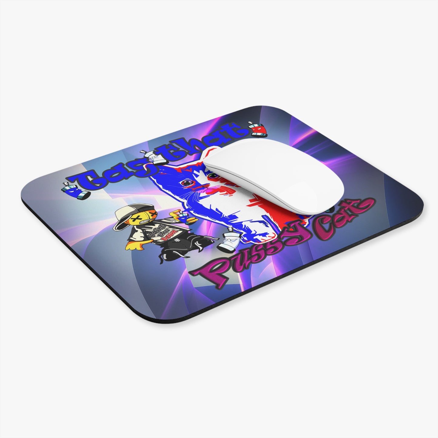 tag that - Mouse Pad (Rectangle) (grey-pink wave)