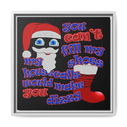 santa's shoes - framed canvas art (black)