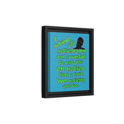 noticed you noticing - framed canvas art (turquoise)