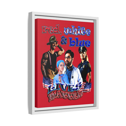 rw&b lives matter - framed canvas art (dark red)
