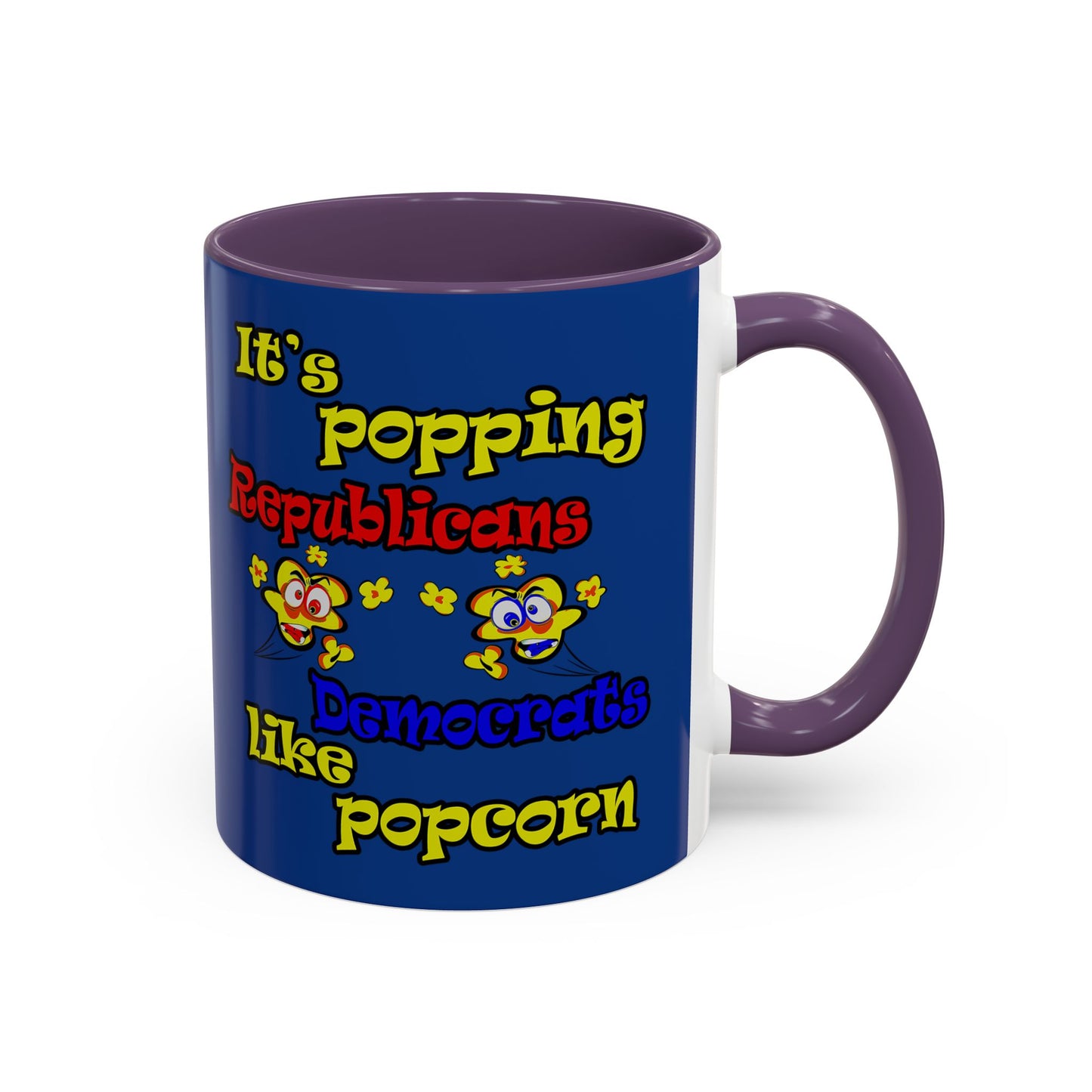 popping like popcorn - Accent Mug (dark blue)