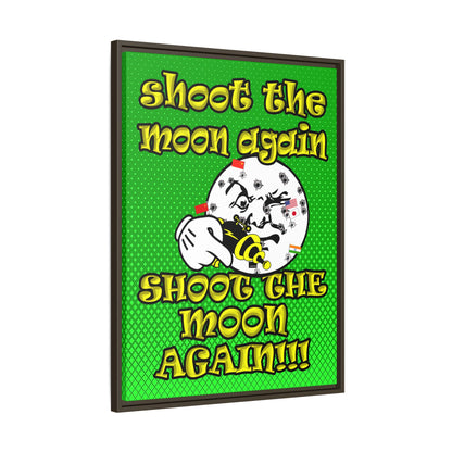 shoot the moon again - framed canvas art (logo green)