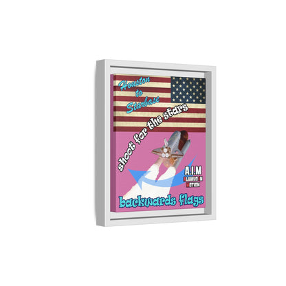shoot for the stars - framed canvas art (light pink)