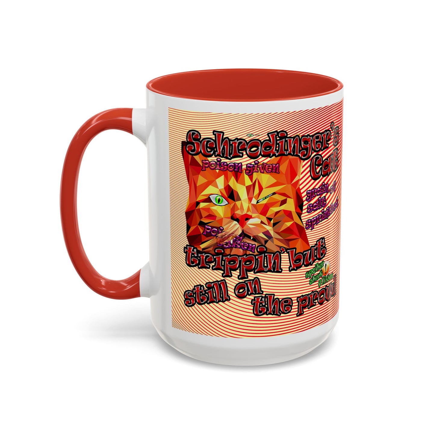 schrodinger's cat - Accent Mug (yellow-orange wave)