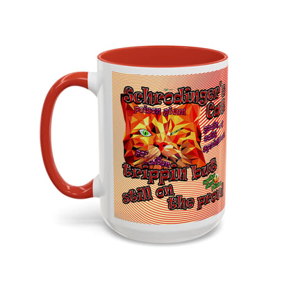 schrodinger's cat - Accent Mug (yellow-orange wave)