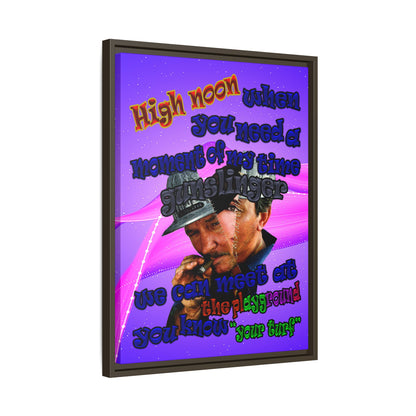 high noon - framed canvas art (purple-pink wave)