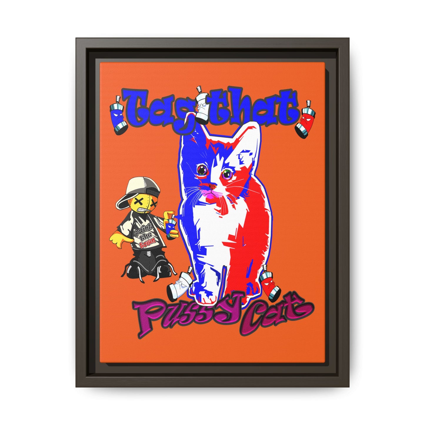 tag that - framed canvas art (orange)