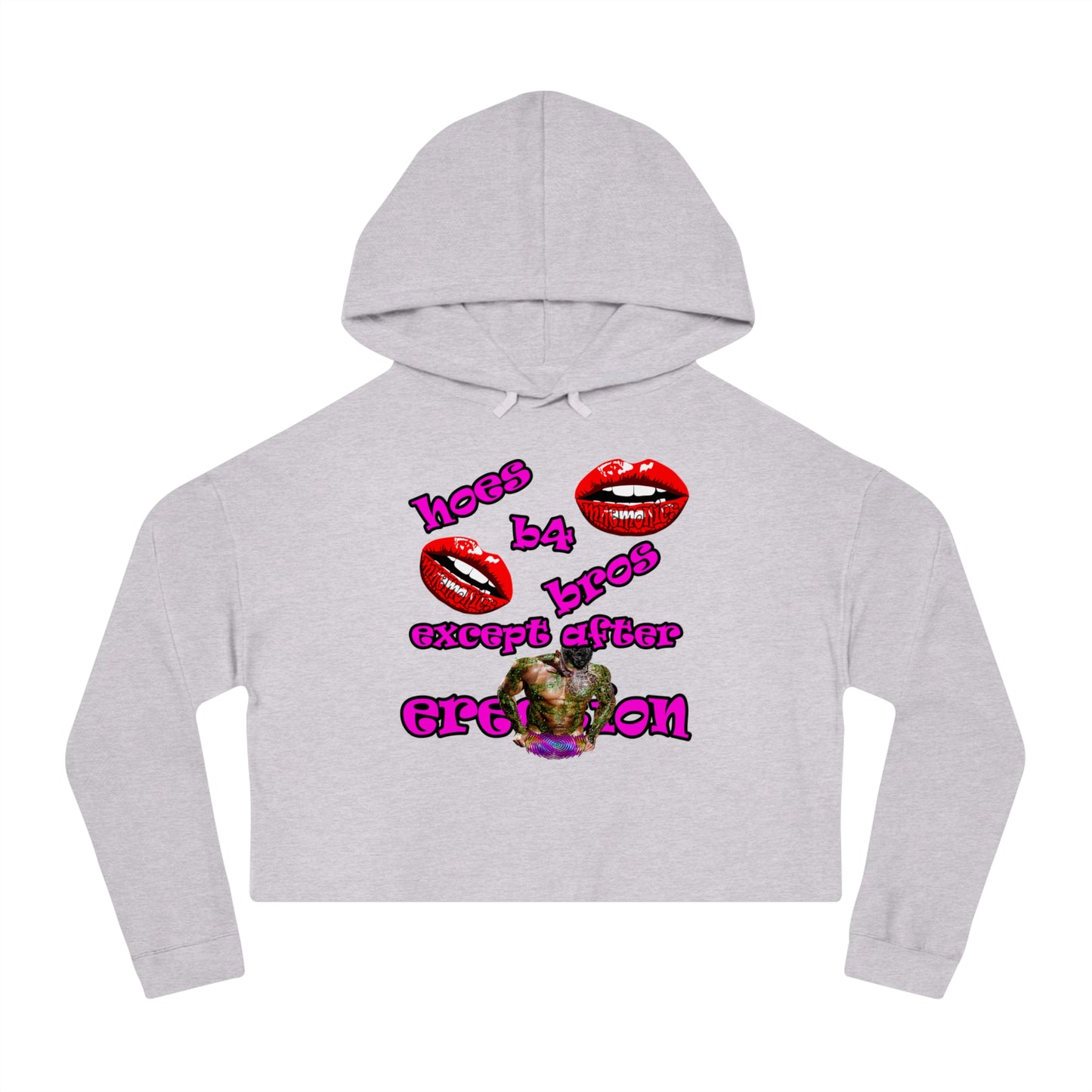 hoes b4 bros - Women’s Cropped Hooded Sweatshirt