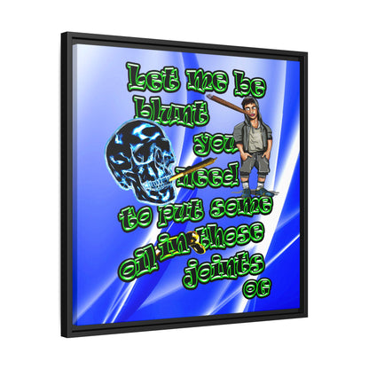 og - framed canvas art (blue-white wave)